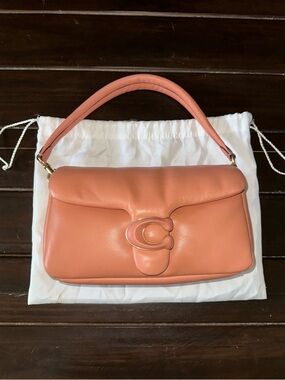 Authentic Coach Women's Pillow Tabby 26 Leather Shoulder Bag in Light Coral